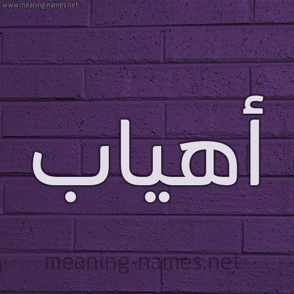 شكل 12 الإسم على الحائط الجداري صورة اسم أهياب Ahab