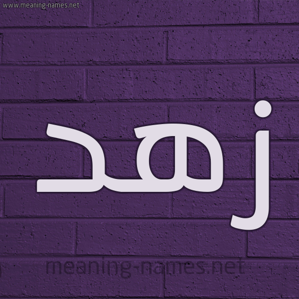 شكل 12 الإسم على الحائط الجداري صورة اسم زهد زُهْد-Zhd
