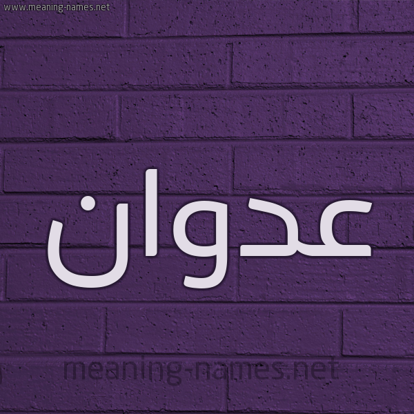 شكل 12 الإسم على الحائط الجداري صورة اسم عدوان Adwan