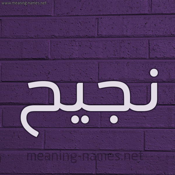 شكل 12 الإسم على الحائط الجداري صورة اسم نَجيح NAGIH