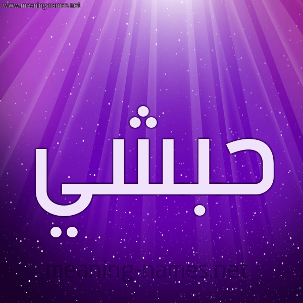 شكل 13 الإسم على خلفية باللون البنفسج والاضاءة والنجوم صورة اسم حبشي Habshi