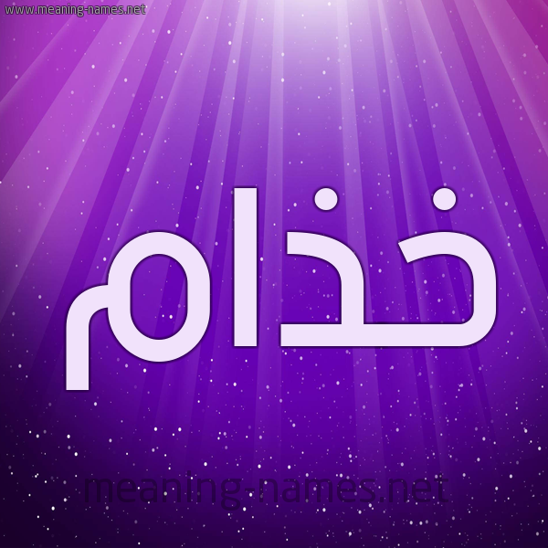 شكل 13 الإسم على خلفية باللون البنفسج والاضاءة والنجوم صورة اسم خذام Khdham
