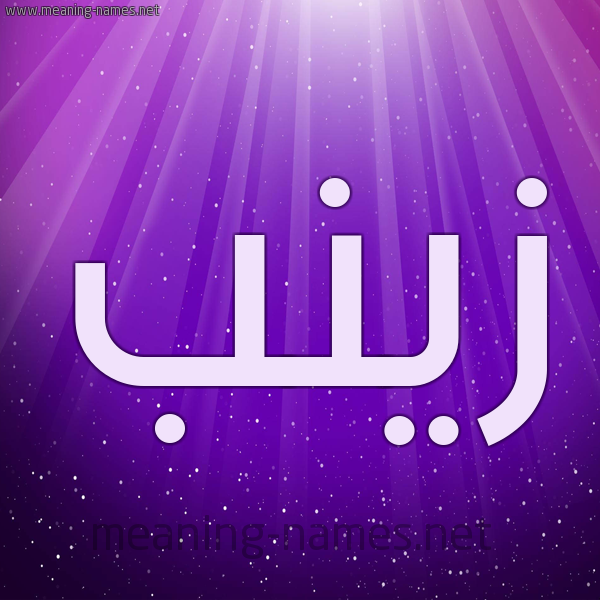 شكل 13 الإسم على خلفية باللون البنفسج والاضاءة والنجوم صورة اسم زينب Zaynab