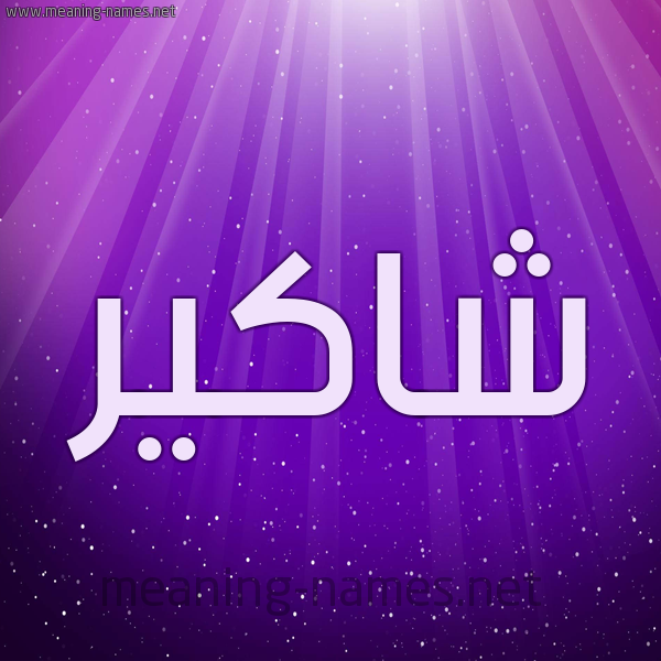 شكل 13 الإسم على خلفية باللون البنفسج والاضاءة والنجوم صورة اسم شاكير Shaker