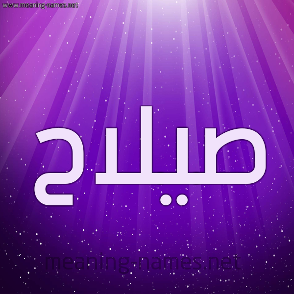 شكل 13 الإسم على خلفية باللون البنفسج والاضاءة والنجوم صورة اسم صيلاح Salah