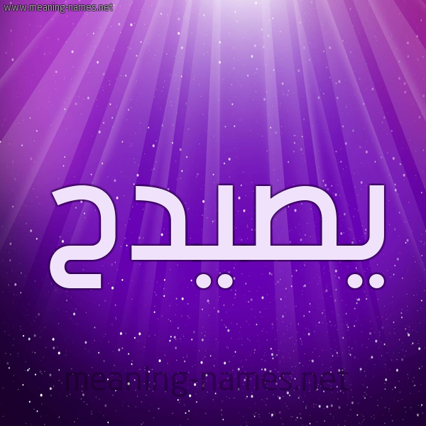 شكل 13 الإسم على خلفية باللون البنفسج والاضاءة والنجوم صورة اسم يصيدح Saidah
