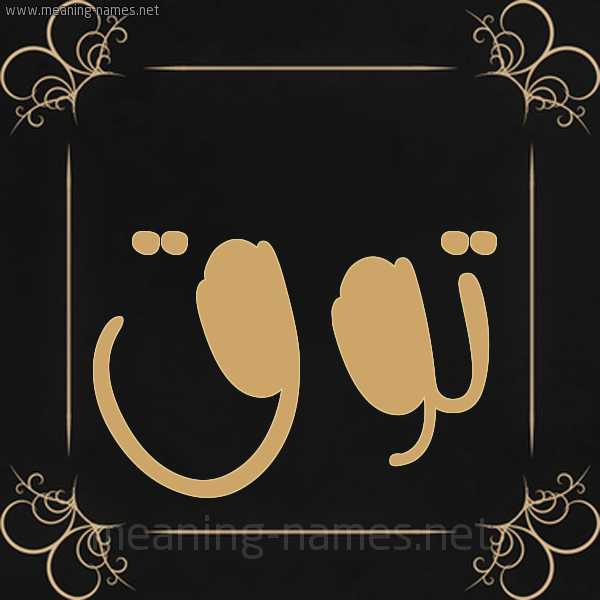 صورة اسم توق Twq شكل 14 الإسم على خلفية سوداء واطار برواز ذهبي 