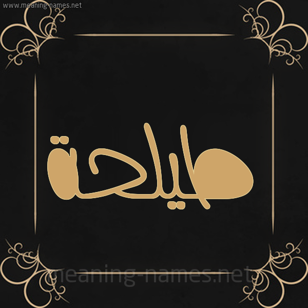 صورة اسم طيلحة Talha شكل 14 الإسم على خلفية سوداء واطار برواز ذهبي 