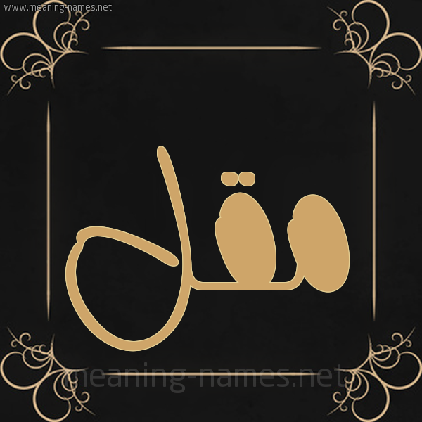 صورة اسم مقل Mql شكل 14 الإسم على خلفية سوداء واطار برواز ذهبي 
