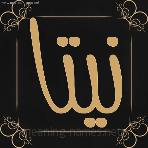 شكل 14 الإسم على خلفية سوداء واطار برواز ذهبي صورة اسم نِيتَّا NEITAA شكل 14 الإسم على خلفية سوداء واطار برواز ذهبي صورة اسم نِيتَّا NEITAA