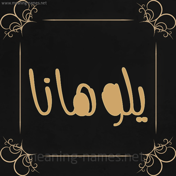 صورة اسم يلوهانا Lohana شكل 14 الإسم على خلفية سوداء واطار برواز ذهبي 