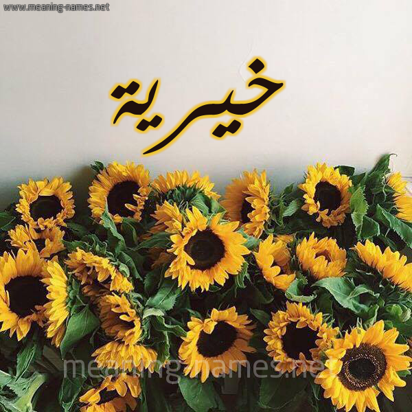 صورة اسم خيرية Khyryh شكل 17 صوره دوار الشمس للإسم بخط رقعة