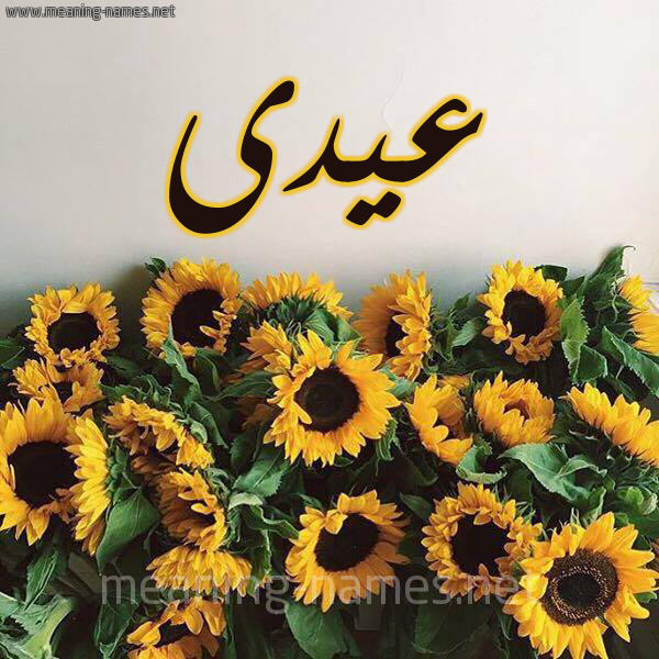 صورة اسم عيدى Eid شكل 17 صوره دوار الشمس للإسم بخط رقعة