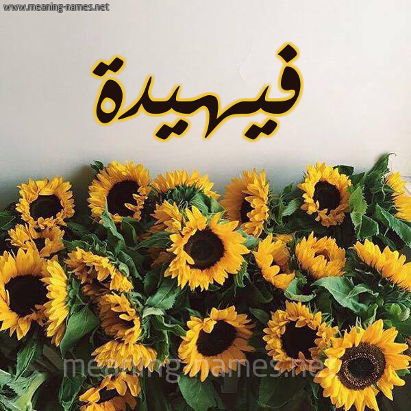 صورة اسم فيهيدة Fahidah شكل 17 صوره دوار الشمس للإسم بخط رقعة
