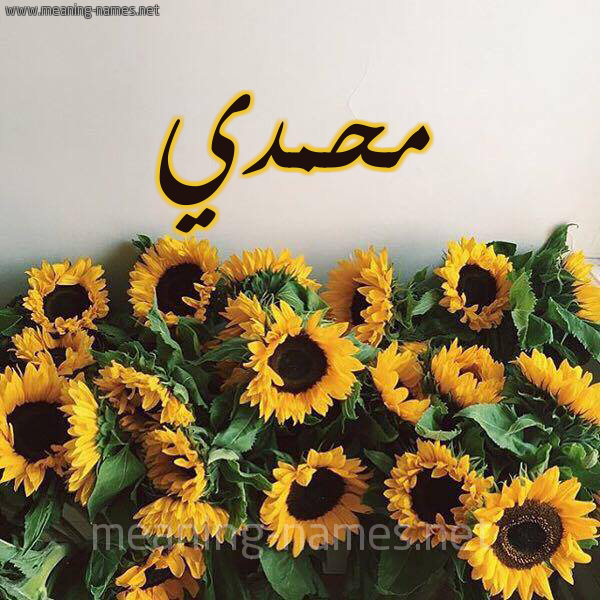 صورة اسم محمدي MOHAMADI شكل 17 صوره دوار الشمس للإسم بخط رقعة