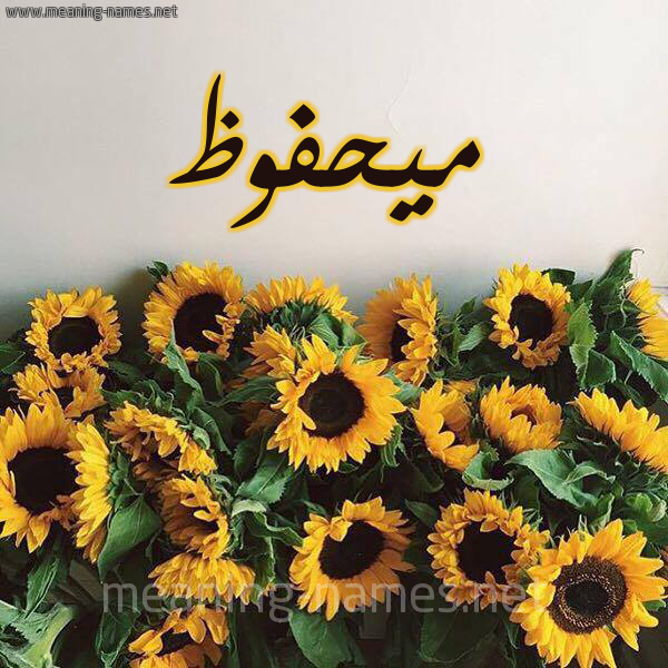 صورة اسم ميحفوظ Mahfouz شكل 17 صوره دوار الشمس للإسم بخط رقعة