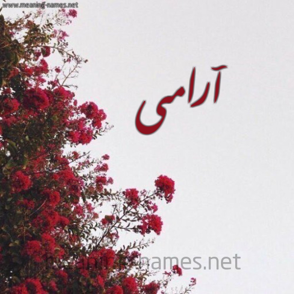 شكل 18 صوره الورد الأحمر للإسم بخط رقعة صورة اسم آرامى arami