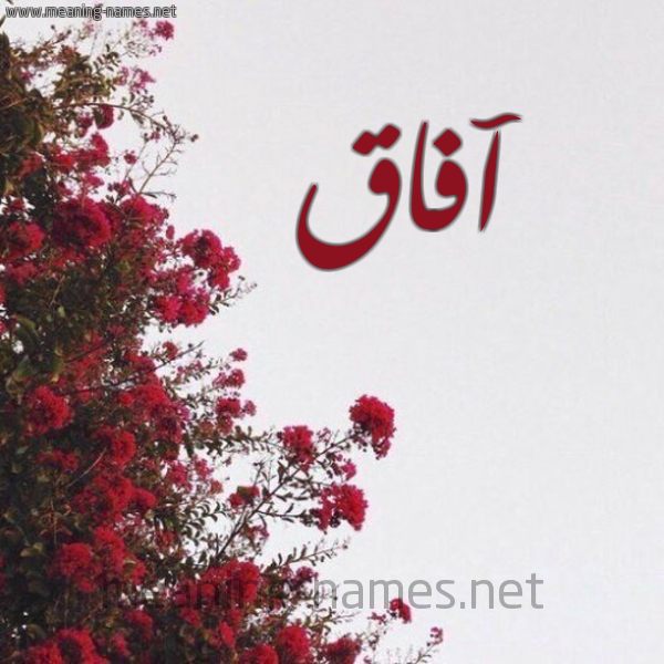 شكل 18 صوره الورد الأحمر للإسم بخط رقعة صورة اسم آفاق Afaq