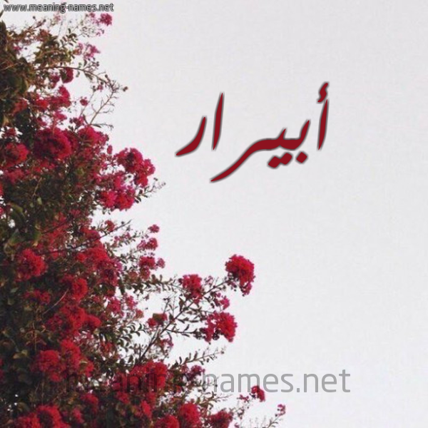 شكل 18 صوره الورد الأحمر للإسم بخط رقعة صورة اسم أبيرار Abrar