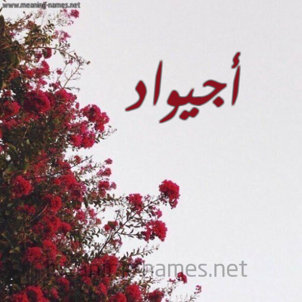 شكل 18 صوره الورد الأحمر للإسم بخط رقعة صورة اسم أجيواد Ajwaad