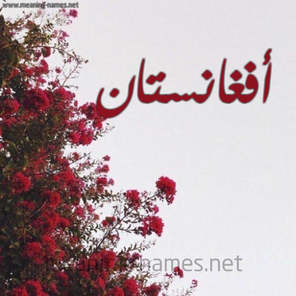 شكل 18 صوره الورد الأحمر للإسم بخط رقعة صورة اسم أفغانستان AFGHANSTAN