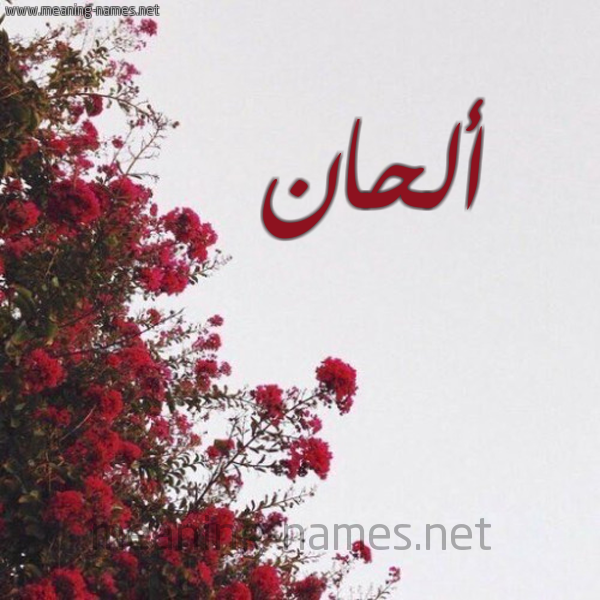 شكل 18 صوره الورد الأحمر للإسم بخط رقعة صورة اسم ألحان ALHAN