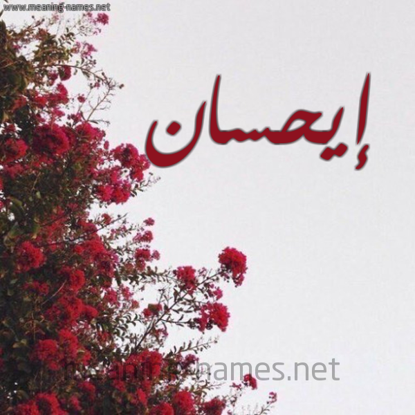 شكل 18 صوره الورد الأحمر للإسم بخط رقعة صورة اسم إيحسان Ihsan