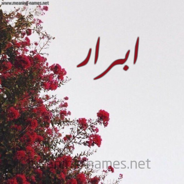شكل 18 صوره الورد الأحمر للإسم بخط رقعة صورة اسم ابرار Abrar