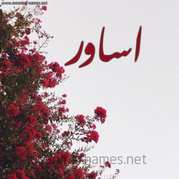 شكل 18 صوره الورد الأحمر للإسم بخط رقعة صورة اسم اساور Asawer