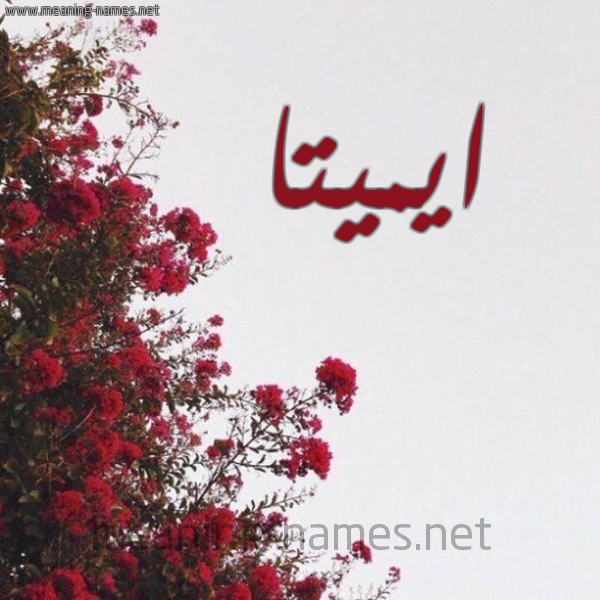 شكل 18 صوره الورد الأحمر للإسم بخط رقعة صورة اسم ايميتا emita