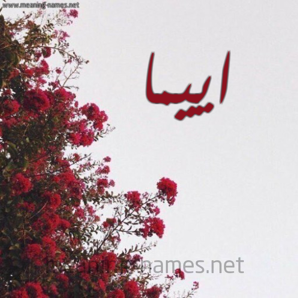 شكل 18 صوره الورد الأحمر للإسم بخط رقعة صورة اسم اييما Emma