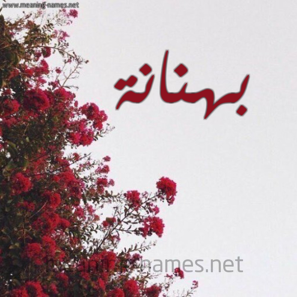 شكل 18 صوره الورد الأحمر للإسم بخط رقعة صورة اسم بهنانة Bhnanh