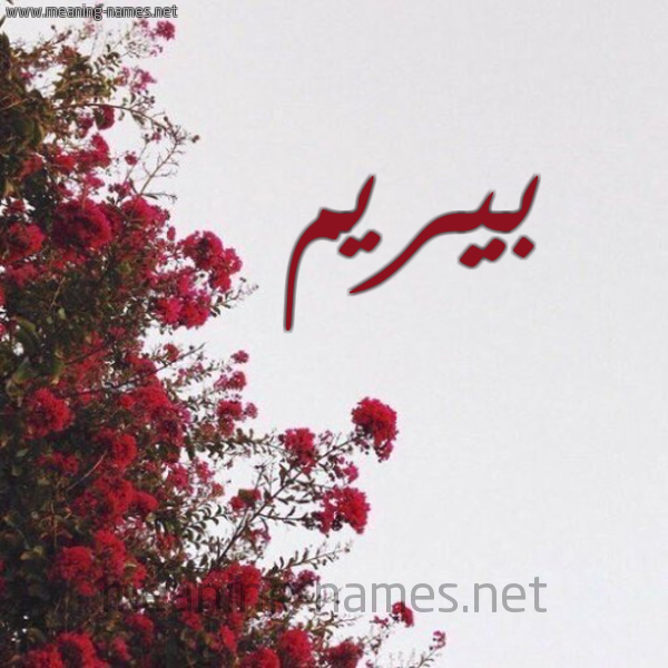 شكل 18 صوره الورد الأحمر للإسم بخط رقعة صورة اسم بيريم Beram