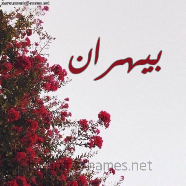 شكل 18 صوره الورد الأحمر للإسم بخط رقعة صورة اسم بيهران Bahran