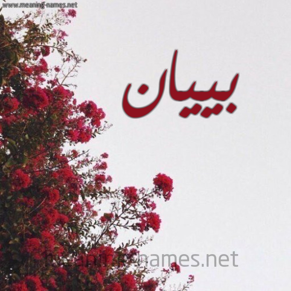شكل 18 صوره الورد الأحمر للإسم بخط رقعة صورة اسم بييان Bayan