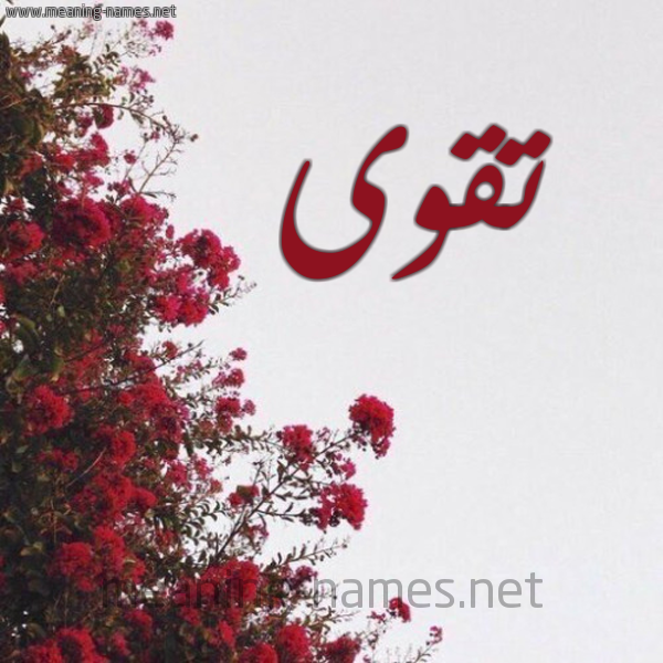 شكل 18 صوره الورد الأحمر للإسم بخط رقعة صورة اسم تقوى Takwa