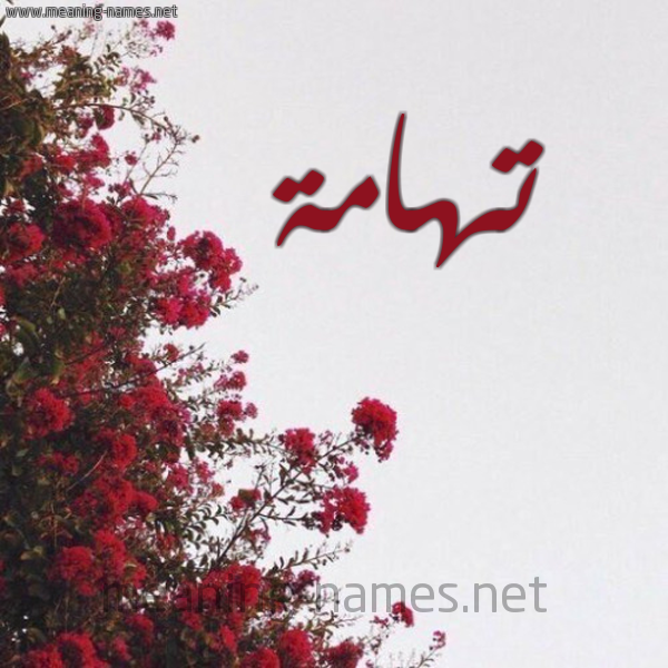 شكل 18 صوره الورد الأحمر للإسم بخط رقعة صورة اسم تهامة Tohama