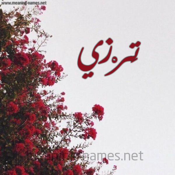 شكل 18 صوره الورد الأحمر للإسم بخط رقعة صورة اسم تَرْزي TARZI