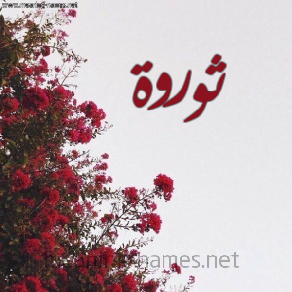 شكل 18 صوره الورد الأحمر للإسم بخط رقعة صورة اسم ثوروة Tharwah