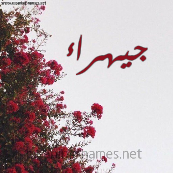 شكل 18 صوره الورد الأحمر للإسم بخط رقعة صورة اسم جيهراء Jahraa