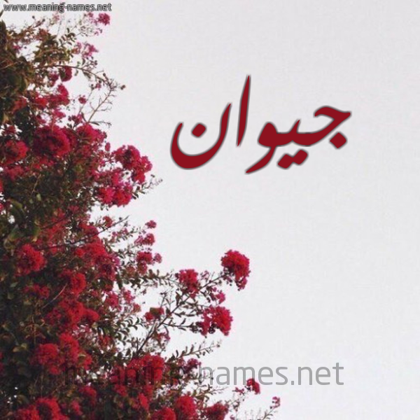 شكل 18 صوره الورد الأحمر للإسم بخط رقعة صورة اسم جيوان GIOAN