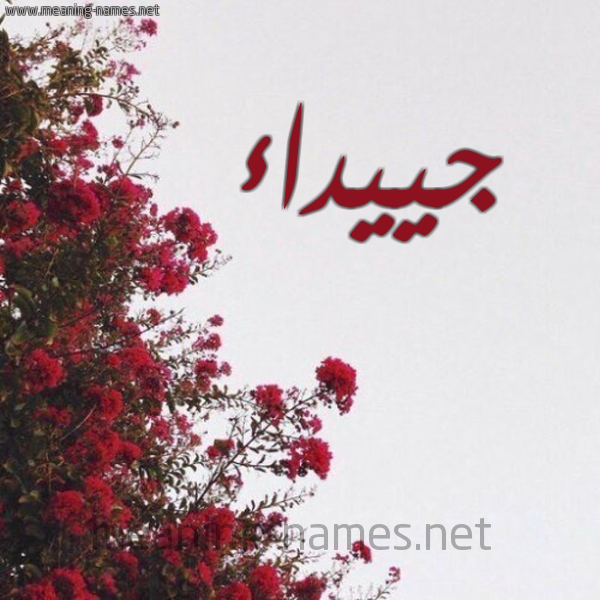 شكل 18 صوره الورد الأحمر للإسم بخط رقعة صورة اسم جييداء Jaidaa
