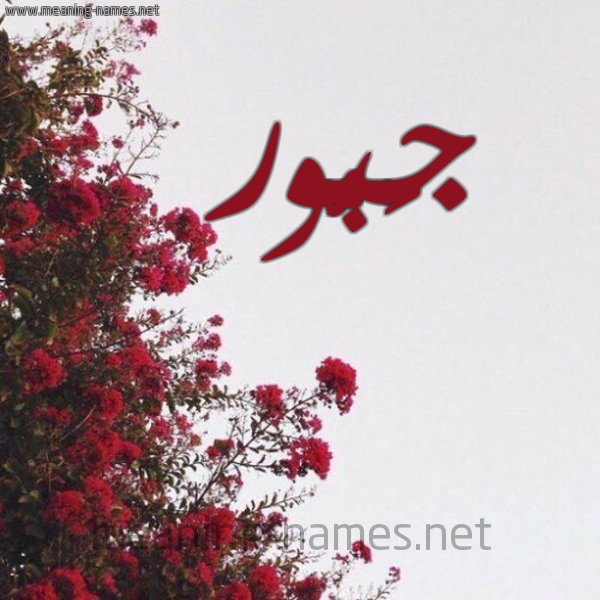شكل 18 صوره الورد الأحمر للإسم بخط رقعة صورة اسم جَبُّور GABOOR