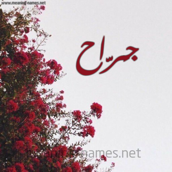 شكل 18 صوره الورد الأحمر للإسم بخط رقعة صورة اسم جَرَّاح GARAAH