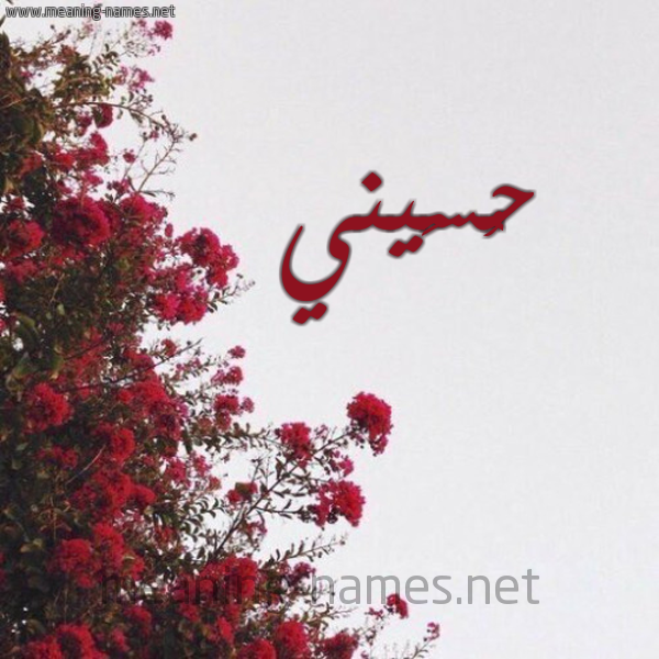 شكل 18 صوره الورد الأحمر للإسم بخط رقعة صورة اسم حُسَيني HOSAINI