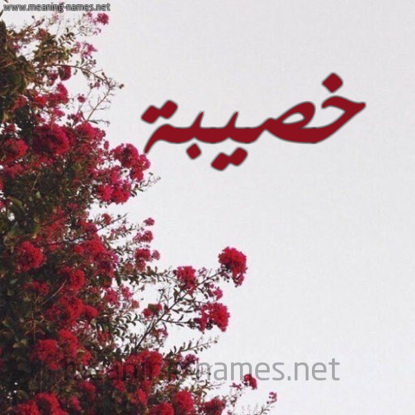شكل 18 صوره الورد الأحمر للإسم بخط رقعة صورة اسم خصيبة KHSIBH