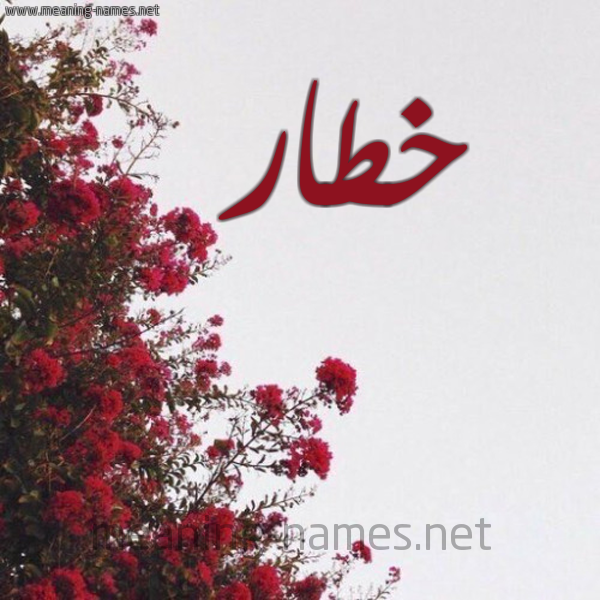 شكل 18 صوره الورد الأحمر للإسم بخط رقعة صورة اسم خطار Khtar