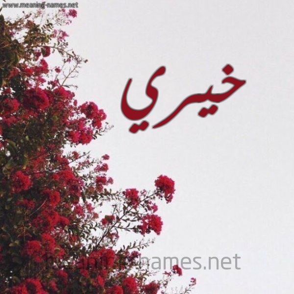 شكل 18 صوره الورد الأحمر للإسم بخط رقعة صورة اسم خيري Khairy