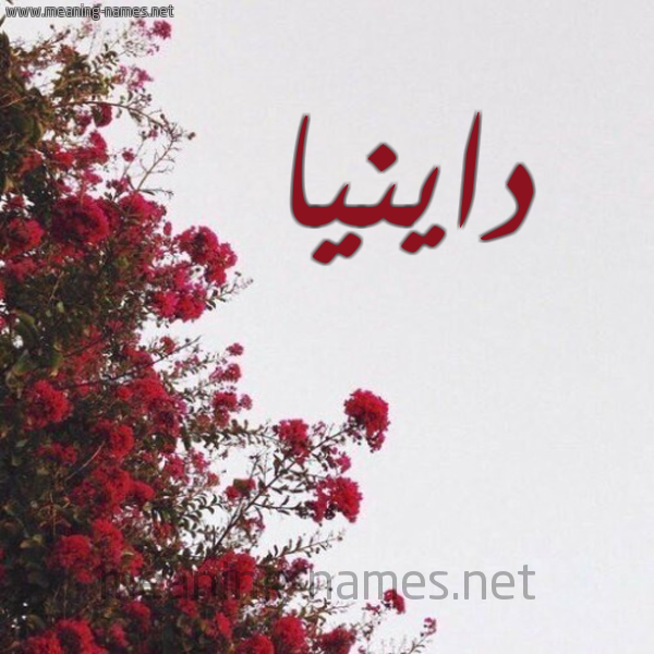 شكل 18 صوره الورد الأحمر للإسم بخط رقعة صورة اسم داينيا Danyah