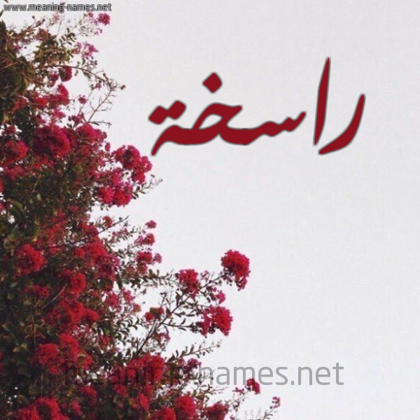 شكل 18 صوره الورد الأحمر للإسم بخط رقعة صورة اسم راسخة RASKHH